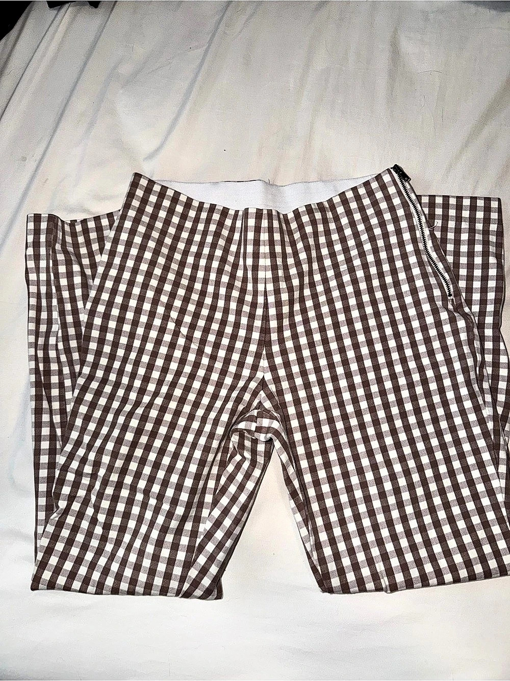 a new day Gingham High Waist Shorts in Brown & White